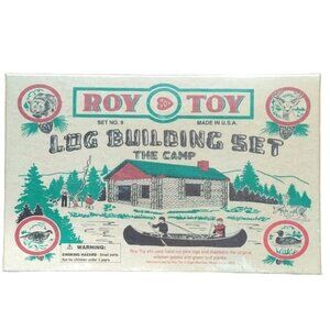 Roy Toy, Set # 9, The Camp, 37 Piece Pine Log Building Set